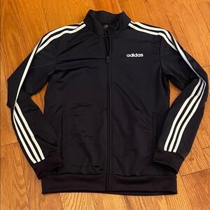 #13 Adidas Men's Black and White Track Jacket Sz Small LN
